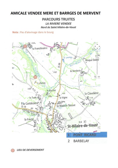 Parcours Truite rivière vendée au Nord de Saint Hilaire de Voust