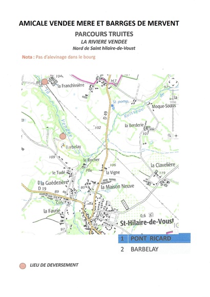 Parcours Truite rivière vendée au Nord de Saint Hilaire de Voust